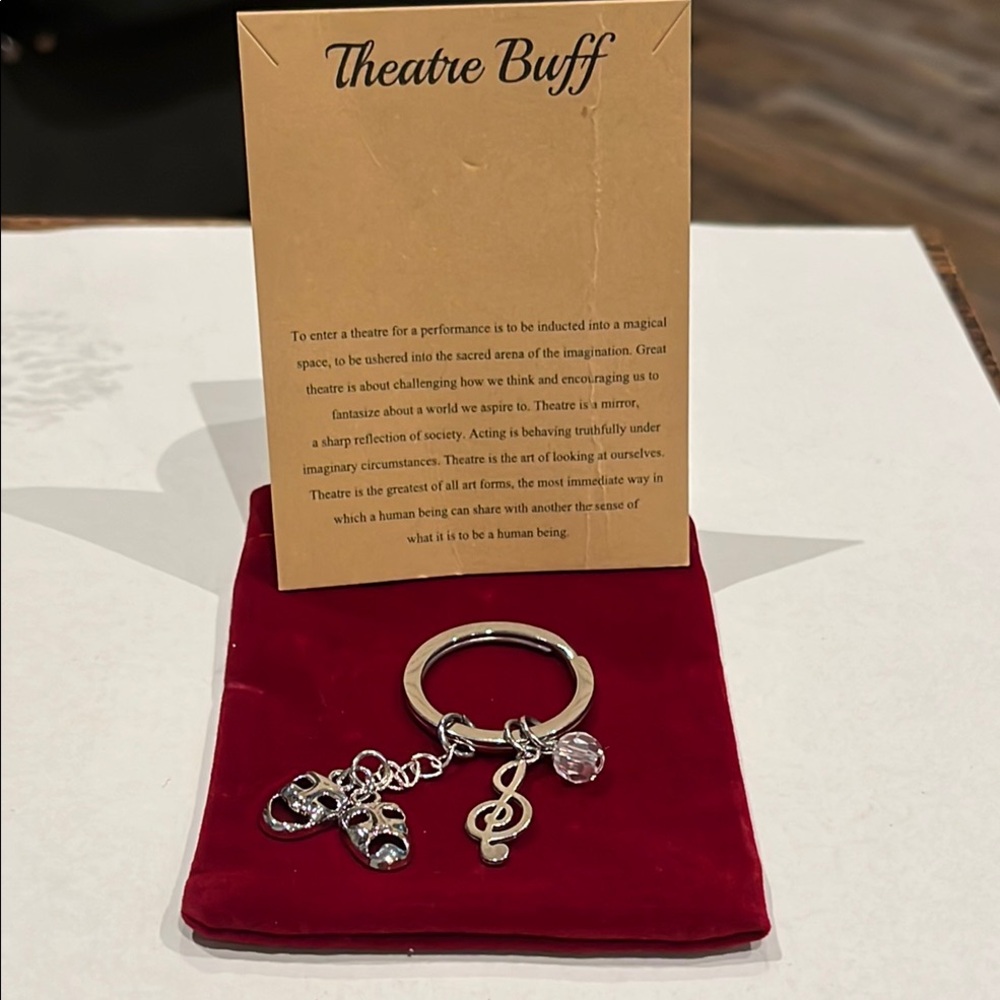 🌙 C785 - Theatre Buff Silver Keychain with Charms